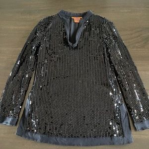 Tory Burch Black Sequin Tunic